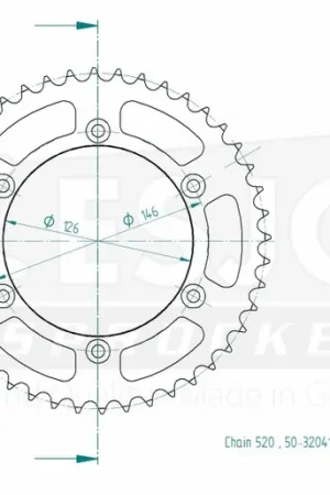 Tijdelijk Beschikbaar ESJOT - REAR STEEL 44T, 520 - Sprockets - Geschikt voor Suzuki