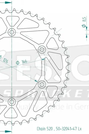 Tijdelijk Beschikbaar ESJOT - REAR STEEL LIGHT 47T, 520 - Sprockets - Compatibel met meerdere Suzuki modellen