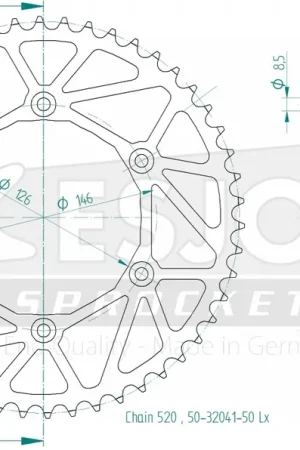 Flitsaanbieding ESJOT - REAR STEEL LIGHT 50T, 520 - Sprockets - Geschikt voor Suzuki