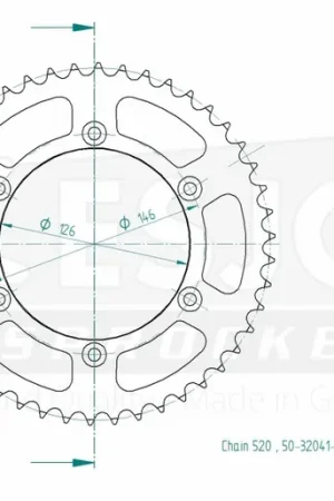 Authentiek ESJOT - REAR STEEL 46T - Sprockets - 520