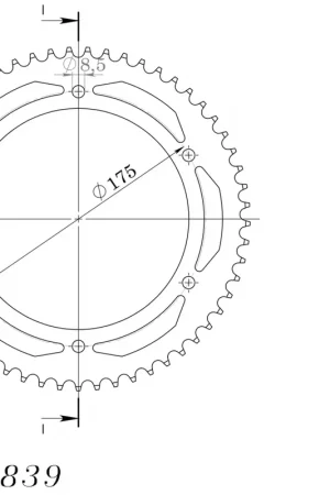 SUPERSPROX - REAR STEEL 57T, BLACK, 428 - Sprockets - Hoge Kwaliteit Gecertificeerd