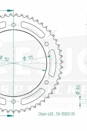 ESJOT - REAR STEEL 55T, 428 - Sprockets - Geschikt voor Yamaha Meest Verkocht