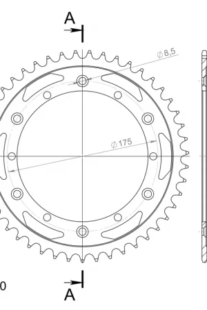 Handgemaakt SUPERSPROX - REAR STEEL 47T, BLACK, 520 - Sprockets - Duurzaam en Betrouwbaar