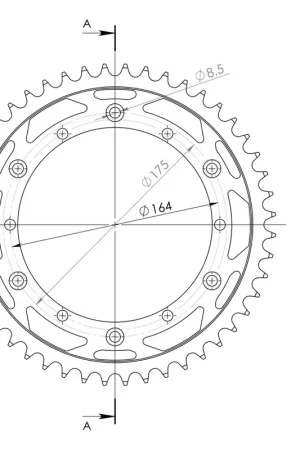 SUPERSPROX - REAR STEEL 48T - Sprockets - BLACK 520 Laatste Kans