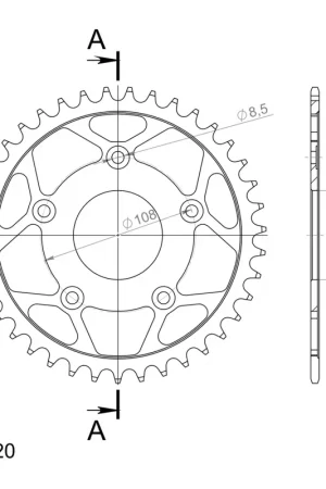 Lage Kosten SUPERSPROX - REAR STEEL 39T - Sprockets - 520, BLACK