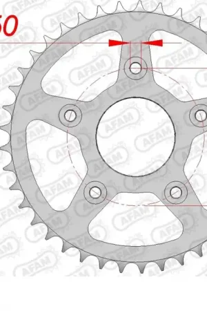 AFAM - REAR STEEL 38T, 520 - Sprockets - Geschikt voor meerdere Aprilia modellen Op = Op