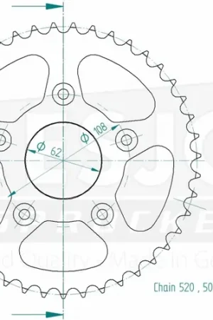 Actieprijs ESJOT - REAR STEEL 43T, 520 - Sprockets - Geschikt voor Aprilia