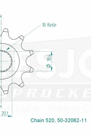 ESJOT - FRONT 11T, 520 - Sprockets - Geschikt voor vele Suzuki-modellen Veilige Betaling