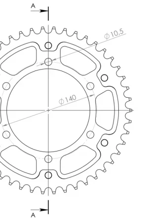 SUPERSPROX - REAR STEALTH 46T - Sprockets - Zwart, 530 Aanbieding