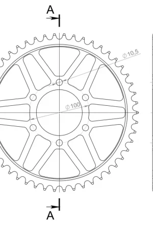 SUPERSPROX - REAR STEEL 50T, BLACK, 530 - Sprockets - 50T Gratis Retour