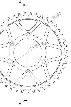 Ambachtelijk SUPERSPROX - REAR STEEL 43T, BLACK, 525 - Sprockets - Kwaliteit