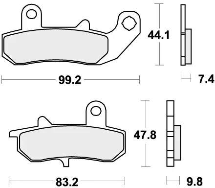 Authentiek SBS - 635HF - Brake Pads - Organic
