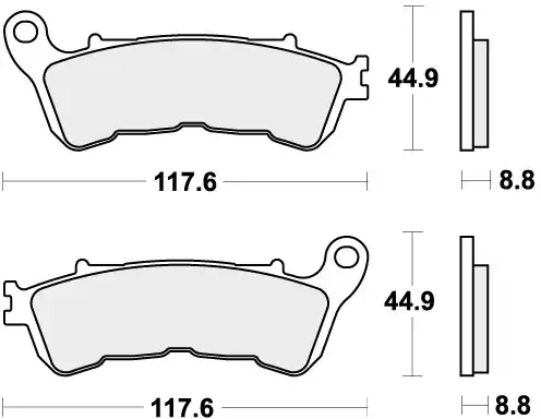 Beperkt Aanbod SBS - 828HF - Brake Pads - Organic en geschikt voor Honda Vt 1300