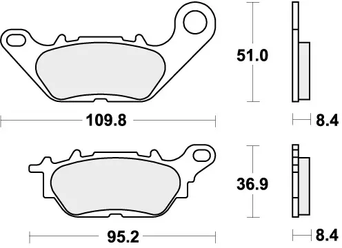 Trendy SBS - 858HF BRAKE PADS ORGANIC - Brake Pads - STREET