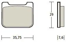 Gratis Retour BREMBO - ID 450 - Brake Pads - Organic Racing - Road Racing - Shape X - Single Pad