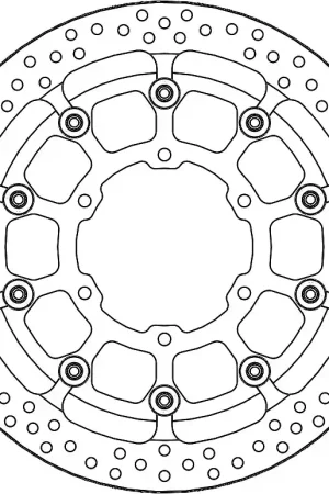 Trendy MOTO MASTER - 116091 - Brake Discs - HALO T-FLOATER ALU DISC 320 - FOR RACE USE ONLY 6.0MM