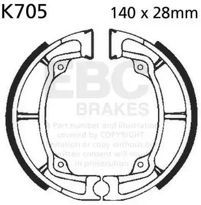 In De Mode EBC - K705 - Brake Shoes - Geschikt voor diverse voertuigen