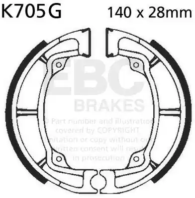 Koop Vandaag EBC - K705G - Brake Shoes - Geschikt voor Kawasaki Bayou