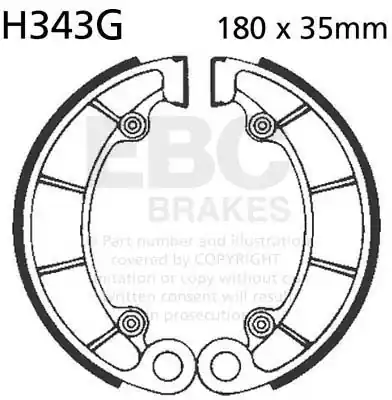 EBC - H343G - Brake Shoes - Geschikt voor Honda Gereduceerde Prijs