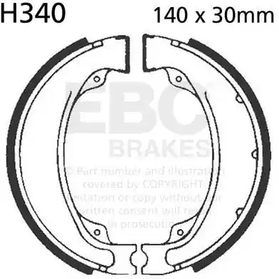 EBC - H340 - Brake Shoes - Geschikt voor Honda-modellen Nieuw