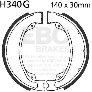 Handgemaakt EBC - H340G - Brake Shoes - Compatibel met Honda-modellen