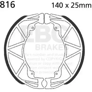 Gereduceerde Prijs EBC - 816 - Brake Shoes - Hoge kwaliteit