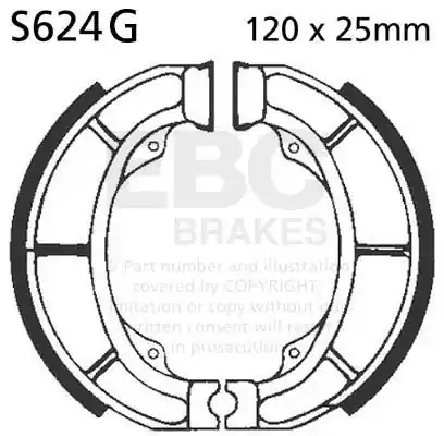 EBC - S624G - Brake Shoes - Compatibel met Piaggio en Suzuki Dagaanbieding