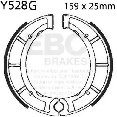 EBC - Y528G - Brake Shoes - Compatibel met Yamaha-modellen Origineel