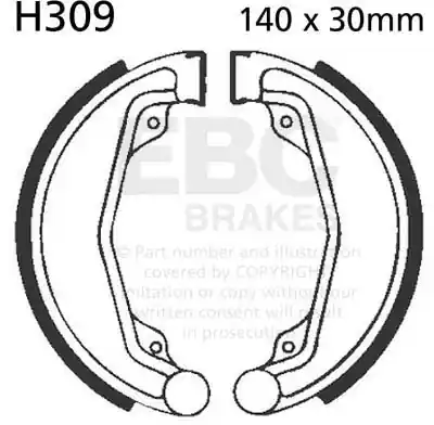 Gratis Retour EBC - H309 - Brake Shoes - Compatibel met Honda