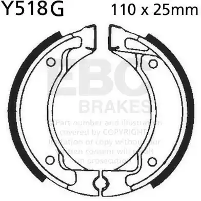 Meest Verkocht EBC - Y518G - Brake Shoes - Compatibel met Yamaha Pw 80 t en v