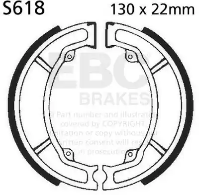 EBC - S618 - Brake Shoes - Geschikt voor Suzuki LT 80 en RM series Wereldwijde Verzending