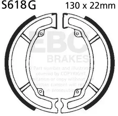 EBC - S618G - Brake Shoes - Compatibel met Suzuki Merkproduct