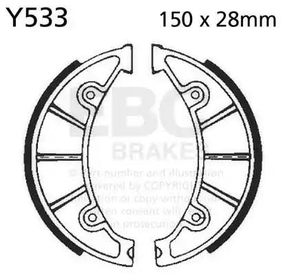 Korting EBC - Y533 - Brake Shoes - Geschikt voor diverse Yamaha modellen