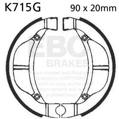 EBC - K715G - Brake Shoes - Compatibel met Kawasaki Kx 60 Professioneel