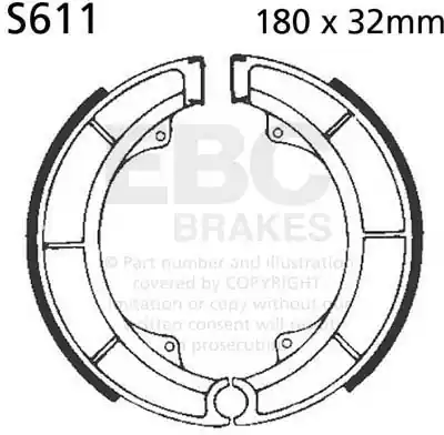 Professioneel EBC - S611 - Brake Shoes - Brake Shoe