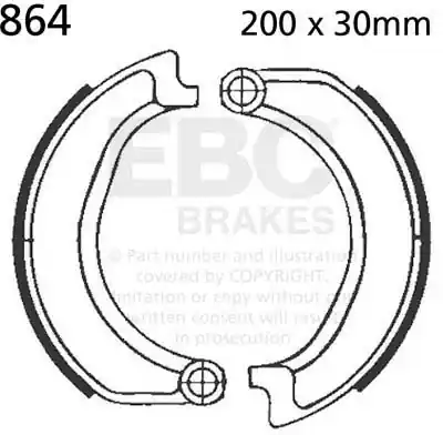 Populair EBC - BRAKE SHOE, 864 - Brake Shoes - Compatibel met BMW
