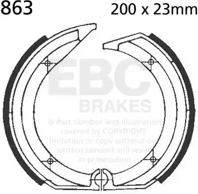EBC - BRAKE SHOE, 863 - Brake Shoes - Compatibel met BMW K 75 Exclusief