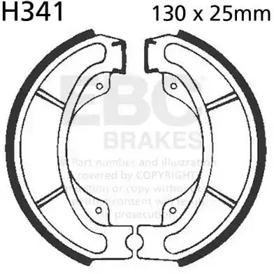 Hoge Kwaliteit EBC - H341 - Brake Shoes - Geschikt voor Honda Ch 250 f