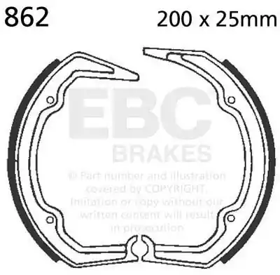 Must-Have EBC - BRAKE SHOE, 862 - Brake Shoes - Compatibel met BMW R 65 modellen