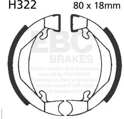EBC - H322 - Brake Shoes - Hoge kwaliteit remschoenen Speciale Aanbieding