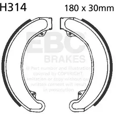 Gratis Verzending EBC - H314 - Brake Shoes - Compatible with Honda Cb 250 k