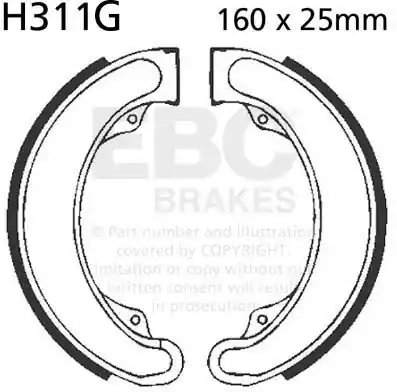 EBC - H311G - Brake Shoes - Compatibel met Honda XL 350 R Seizoensaanbieding