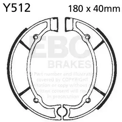 Exclusieve Aanbieding EBC - Y512 - Brake Shoes - Hoogwaardige remschoenen