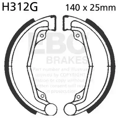 EBC - H312G - Brake Shoes - Geschikt voor Honda XL 500 S Hete Deal