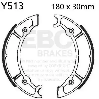 Flitsaanbieding EBC - Y513 - Brake Shoes - Compatibel met Yamaha Rd 250