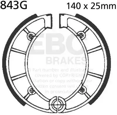 EBC - 843G - Brake Shoes - Geen specifieke merken of modellen Koop Vandaag