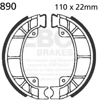 EBC - 890 - Brake Shoes - Compatibel met Piaggio Scatto 50 Laatste Kans