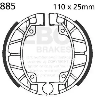 Beste Prijs EBC - BRAKE SHOE, 885 - Brake Shoes - Compatibel met Piaggio Sfera en Skr