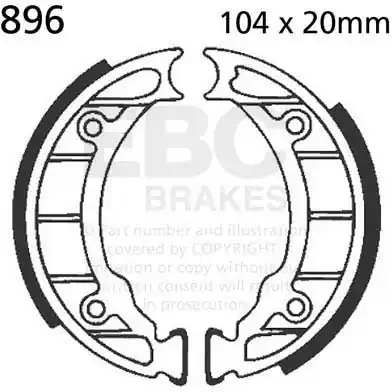 EBC - 896 - Brake Shoes - Compatibel met diverse Piaggio modellen Topkwaliteit