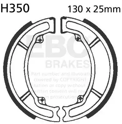 Geld-Terug-Garantie EBC - H350 - Brake Shoes - Geschikt voor Honda en Piaggio